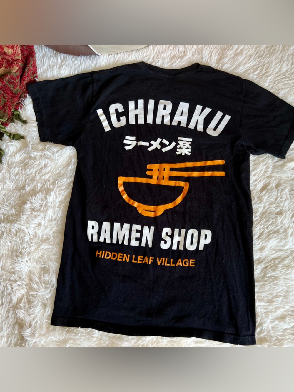Naruto Shippuden Ripple Junction Black Graphic Tee with Orange Logo